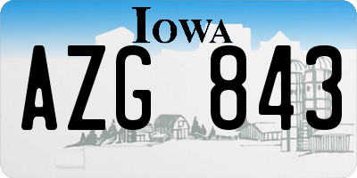 IA license plate AZG843