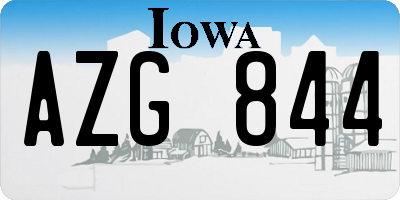 IA license plate AZG844