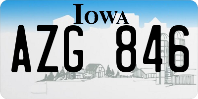 IA license plate AZG846