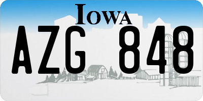 IA license plate AZG848