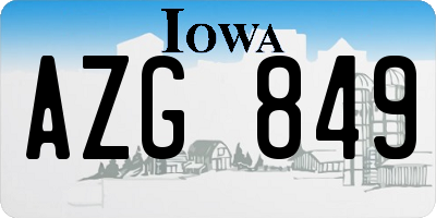 IA license plate AZG849