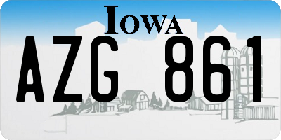 IA license plate AZG861