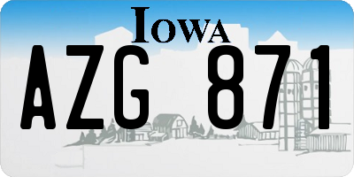 IA license plate AZG871