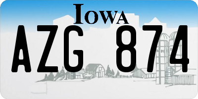 IA license plate AZG874