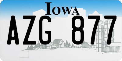 IA license plate AZG877