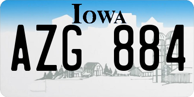 IA license plate AZG884