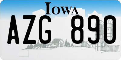 IA license plate AZG890