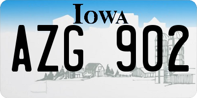 IA license plate AZG902
