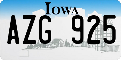 IA license plate AZG925