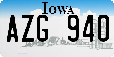 IA license plate AZG940