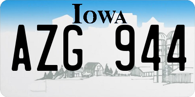 IA license plate AZG944