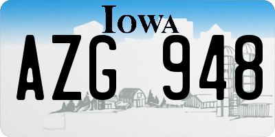 IA license plate AZG948