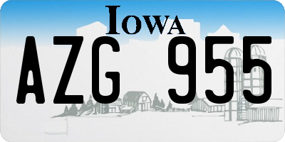 IA license plate AZG955