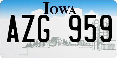 IA license plate AZG959
