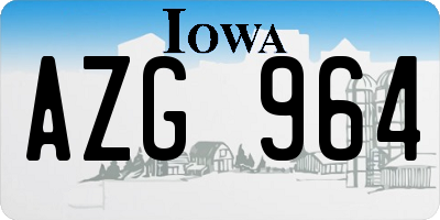 IA license plate AZG964