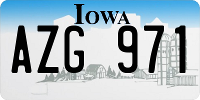 IA license plate AZG971
