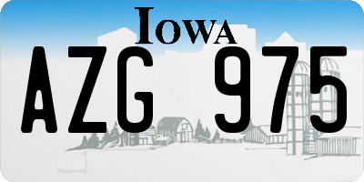 IA license plate AZG975
