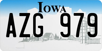 IA license plate AZG979