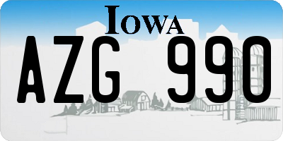 IA license plate AZG990