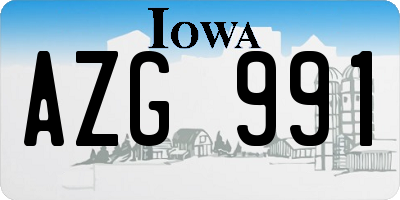 IA license plate AZG991