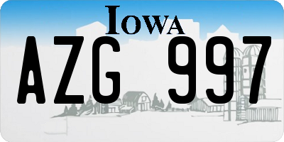 IA license plate AZG997
