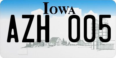 IA license plate AZH005
