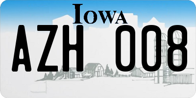 IA license plate AZH008