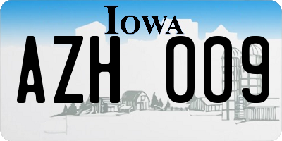 IA license plate AZH009