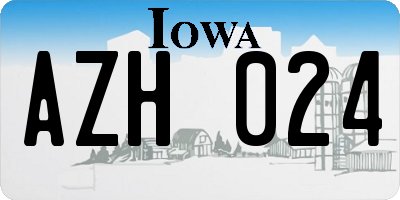 IA license plate AZH024