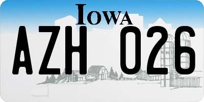 IA license plate AZH026