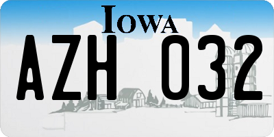 IA license plate AZH032