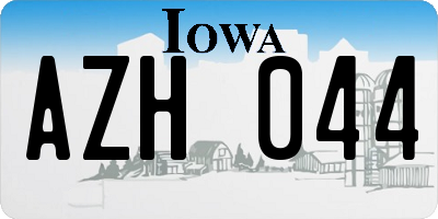 IA license plate AZH044
