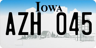 IA license plate AZH045