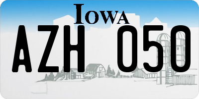 IA license plate AZH050