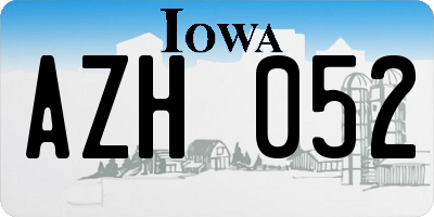 IA license plate AZH052