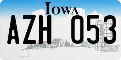 IA license plate AZH053