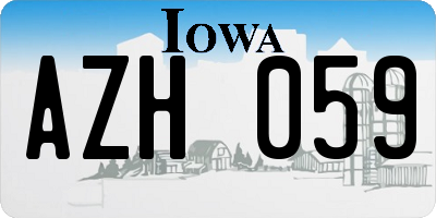 IA license plate AZH059