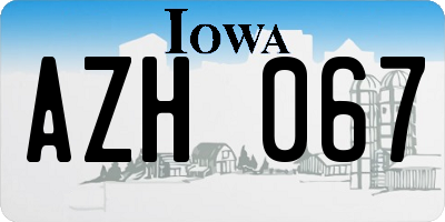 IA license plate AZH067