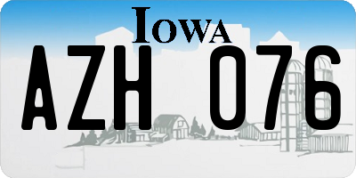 IA license plate AZH076