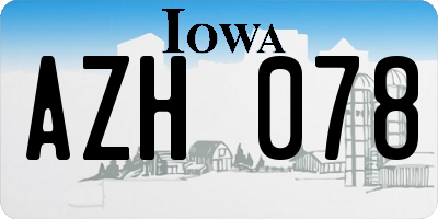 IA license plate AZH078