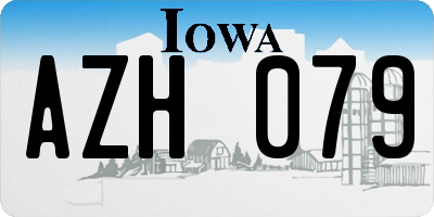 IA license plate AZH079