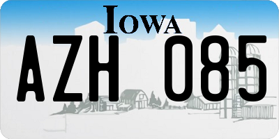 IA license plate AZH085