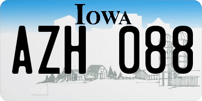 IA license plate AZH088