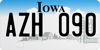 IA license plate AZH090