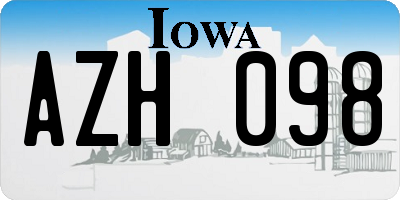 IA license plate AZH098