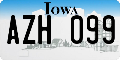 IA license plate AZH099