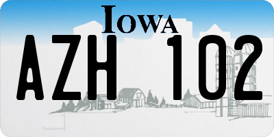 IA license plate AZH102