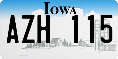 IA license plate AZH115