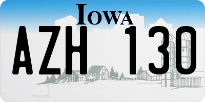 IA license plate AZH130