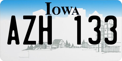 IA license plate AZH133